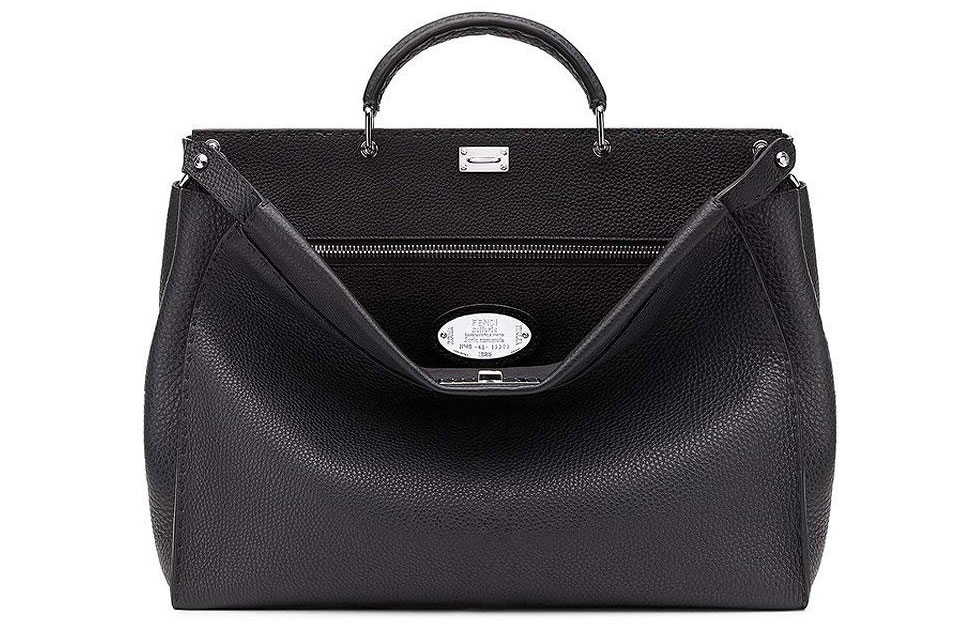 Fendi Peekaboo Black Roman Calf Leather Handbag