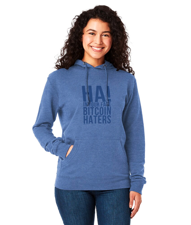 Ha! In Your Face Bitcoin Haters/blue Lightweight Hoodie
