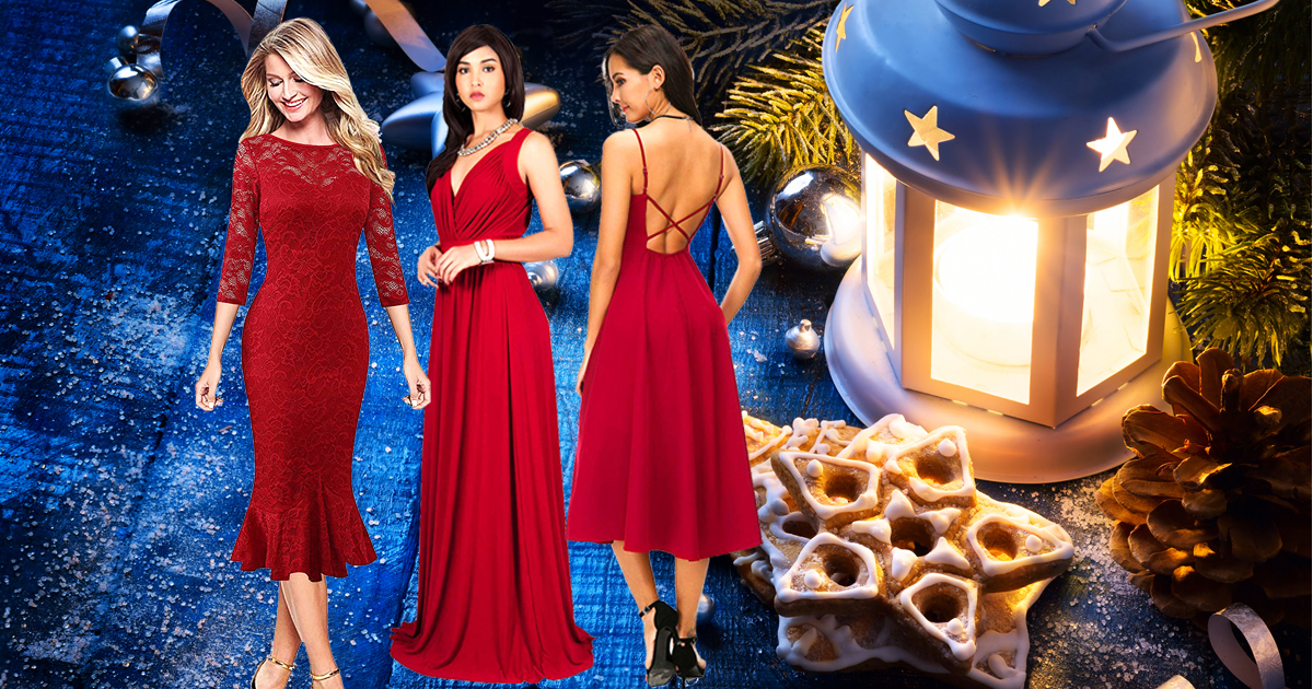 6 Red Christmas Party Dresses That Will ...