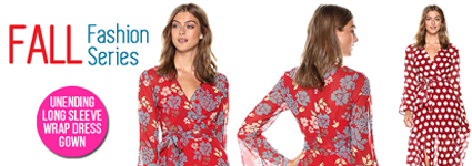 Fall Fashion Series - C/Meo Collective Long Sleeve Wrap Dress