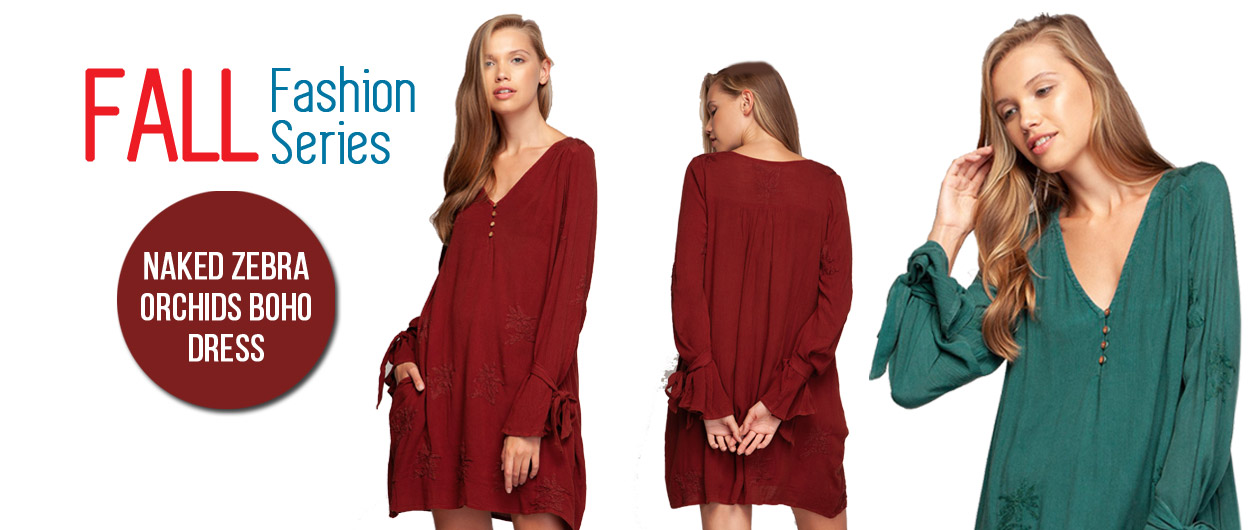 Fall Fashion Series - Naked Zebra Orchids Boho Dress