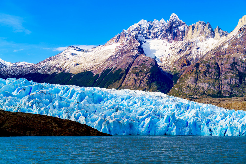 Grey Glacier at the Grey Lake in the Southern Patagonia Ice Field. Chile.