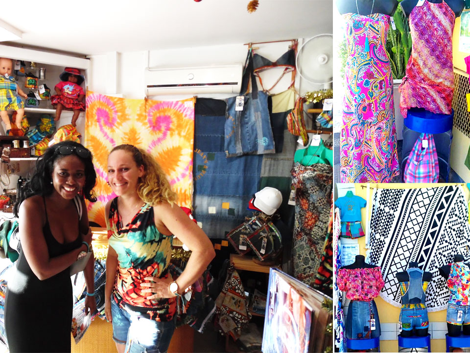 Garments on sale in Sainte Anne Market. Guadeloupe