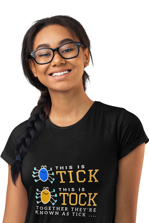 Tick and Tock fitted t-shirt