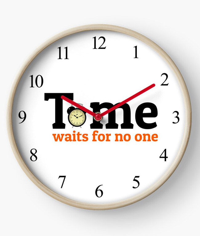 Time Waits For No One - White Clock