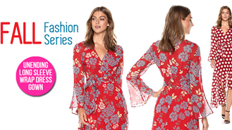 Fall Fashion Series - C/Meo Collective Long Sleeve Wrap Dress