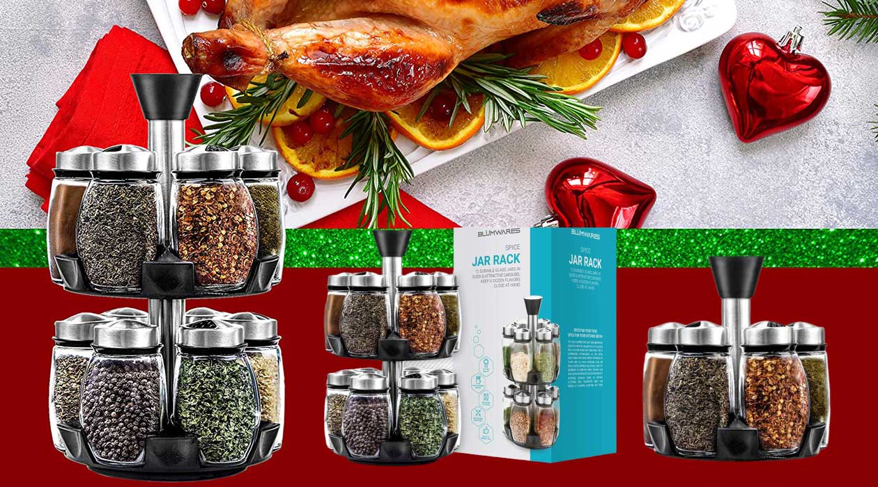 Budget Gifts - 12 Jar Revolving Spice Rack Organizer