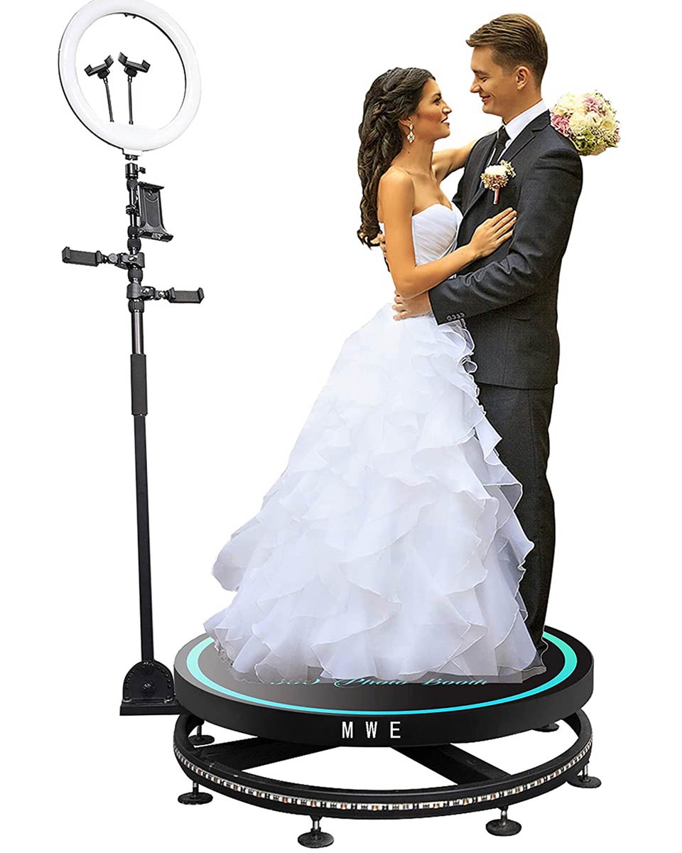 MWE 360 Photo Booth With Ring Light And Selfie Holders