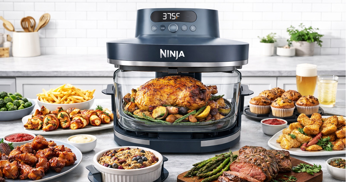 Ninja Crispi air fryer on a modern kitchen counter