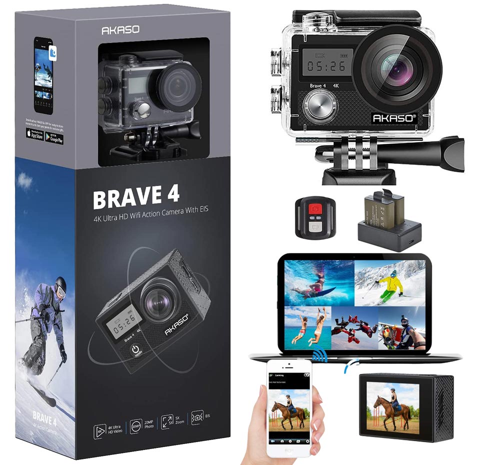 AKASO Brave 4 4K 20MP Wifi Action Camera