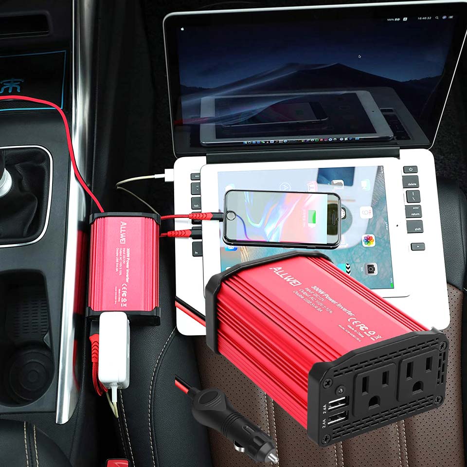 ALLWEI 300W Car Power Inverter DC 12V To 110V AC