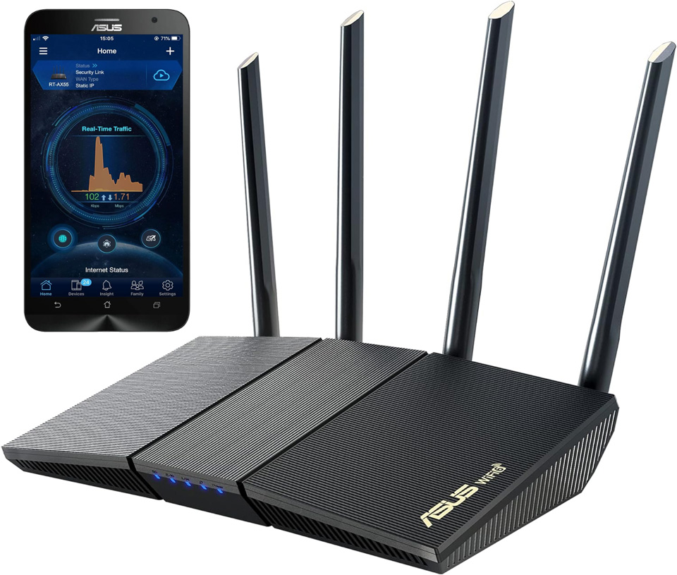 ASUS Dual Band WiFi 6 Extendable Router