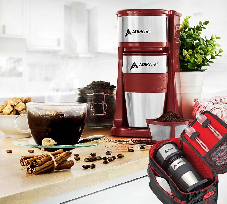 AdirChef Single Serve Mini Travel Coffee Maker