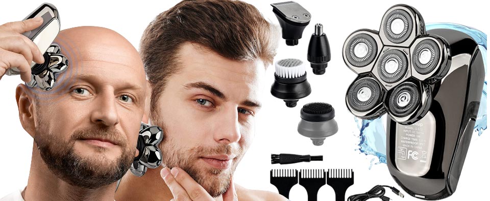 AidallsWellup Men 5-In-1 Electric Head Shaver For Bald Men