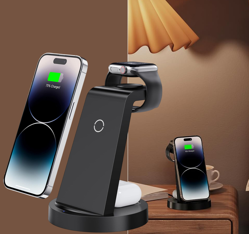 Anlmz Wireless 3-In-1 Charging Station For iPhone