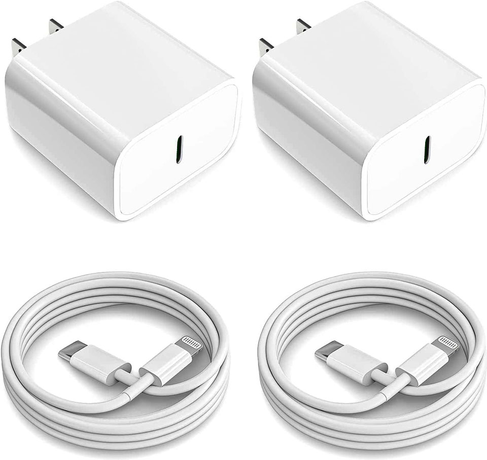 Apple MFi Certified 2-Pack iPhone Fast Charger 