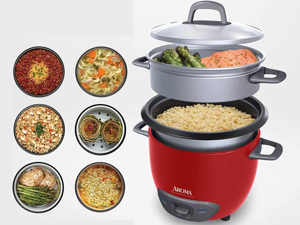 Aroma Pot Style Rice Cooker And Food Steamer