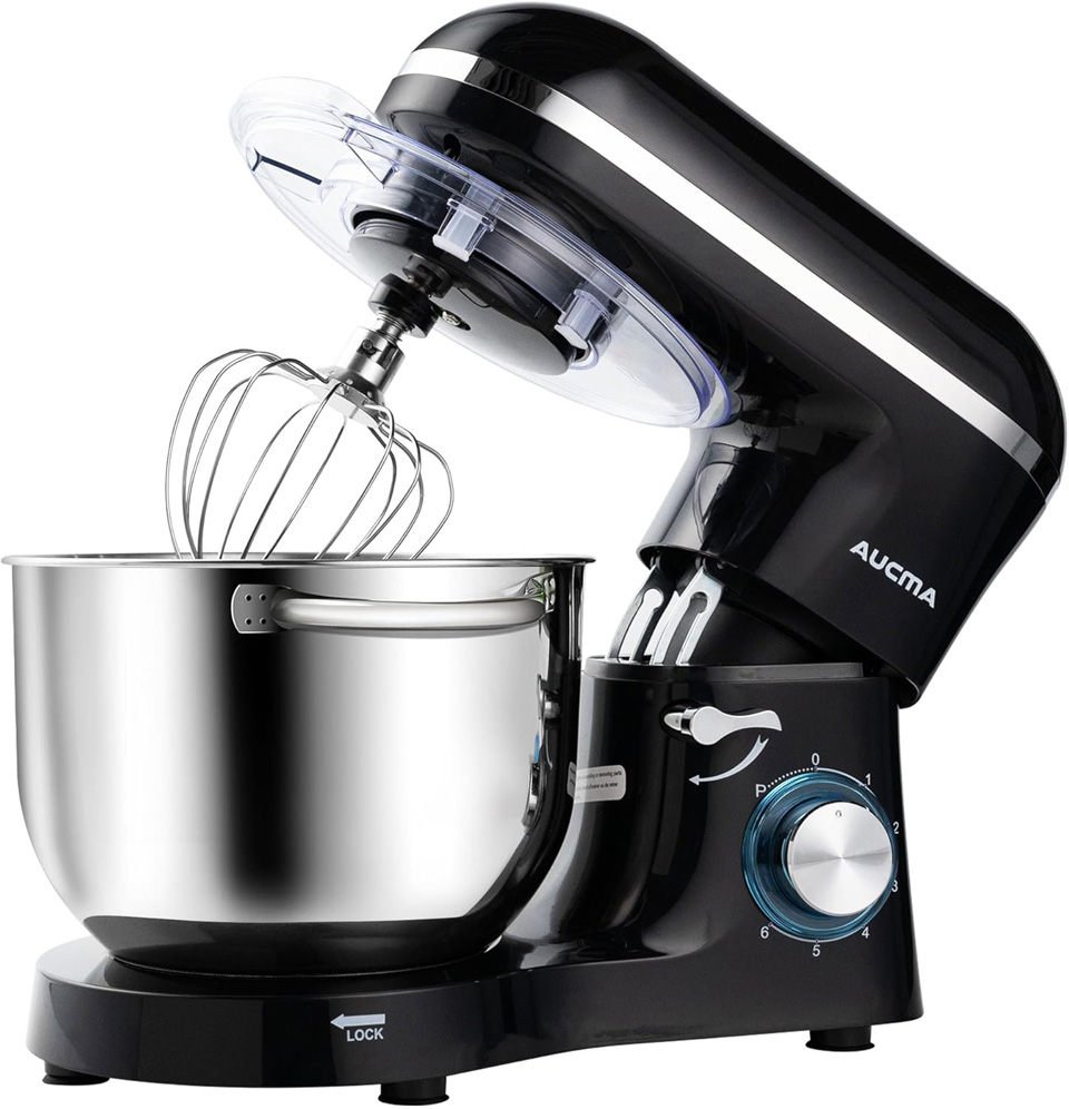 Aucma 6.5-QT 6-Speed Tilt-Head Stand Mixer