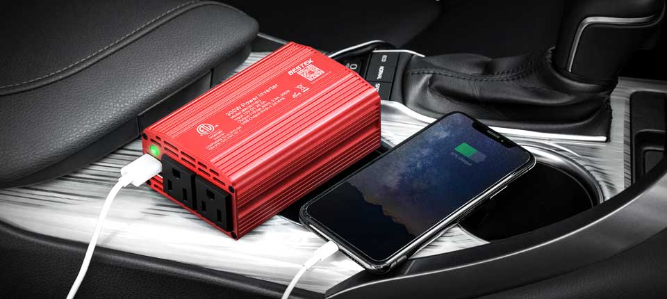 BESTEK 300W Power Inverter DC 12V to 110V 