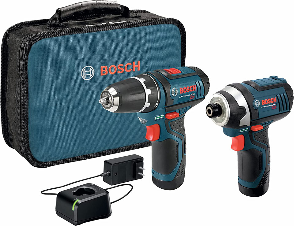 BOSCH 12V Max Cordless 2-Tool 3/8 inch Drill/Driver And 1/4 inch Impact Driver Combo