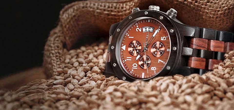 Bewell Sub-dial Wooden Watch