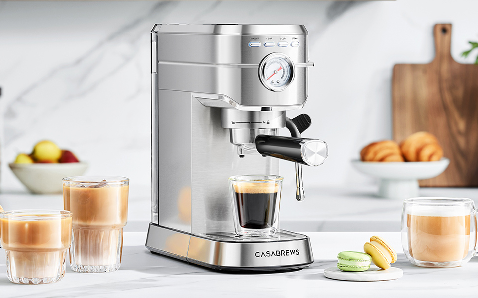 CASABREWS 20-Bar Compact Espresso Machine With Steam Milk Frother