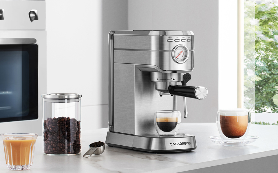 CASABREWS Espresso Maker with Steam Milk Frother
