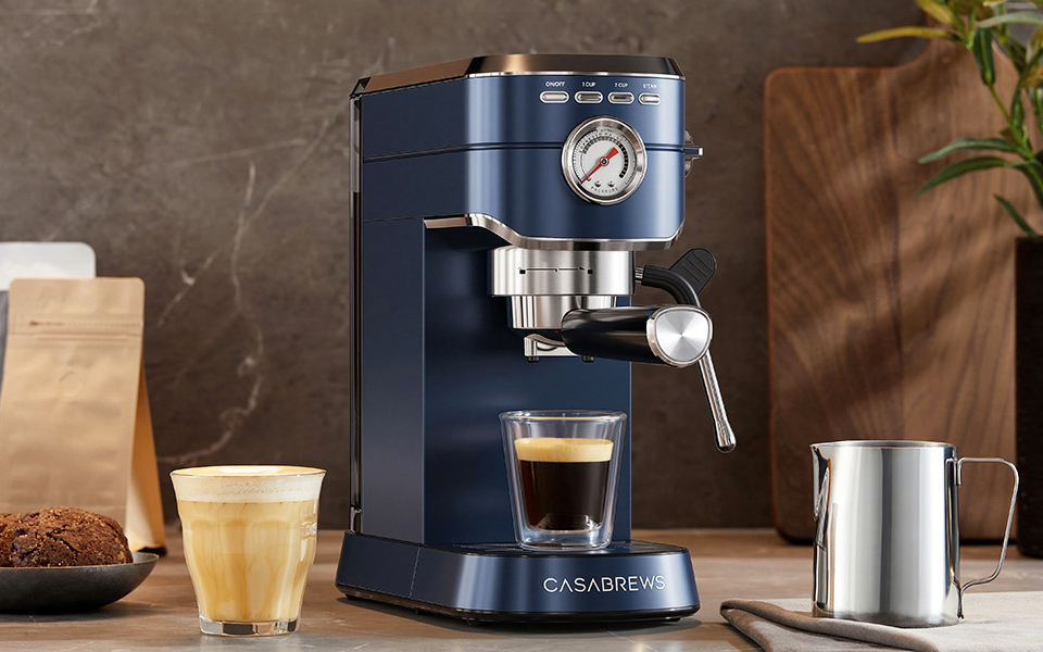 CASABREWS Espresso Maker With Milk Frother Steam Wand