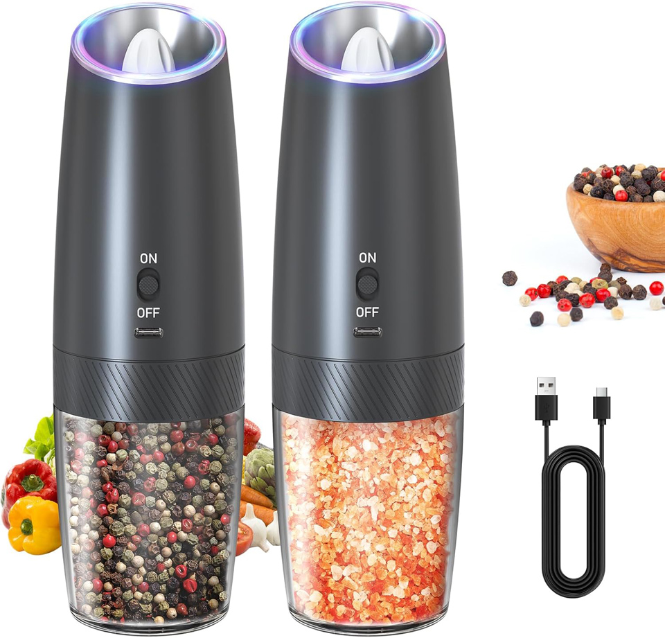 CIRCLE JOY Rechargeable Electric Salt And Pepper Grinder Set