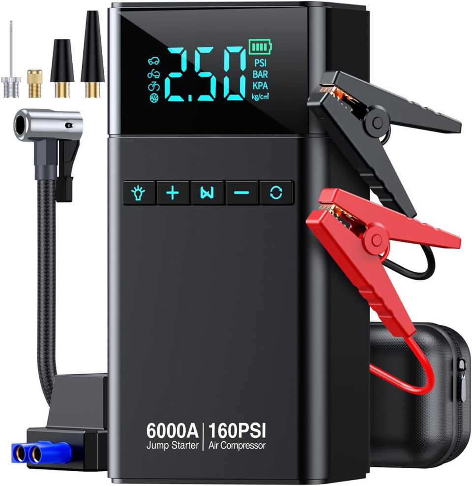 CZKBG Portable Car Jump Starter With Air Compressor