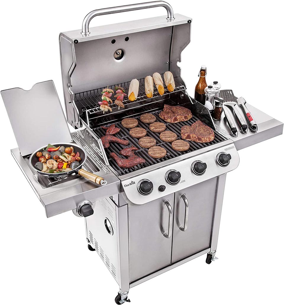 Char-Broil Stainless Steel Cabinet Style 4-Burner Gas Grill