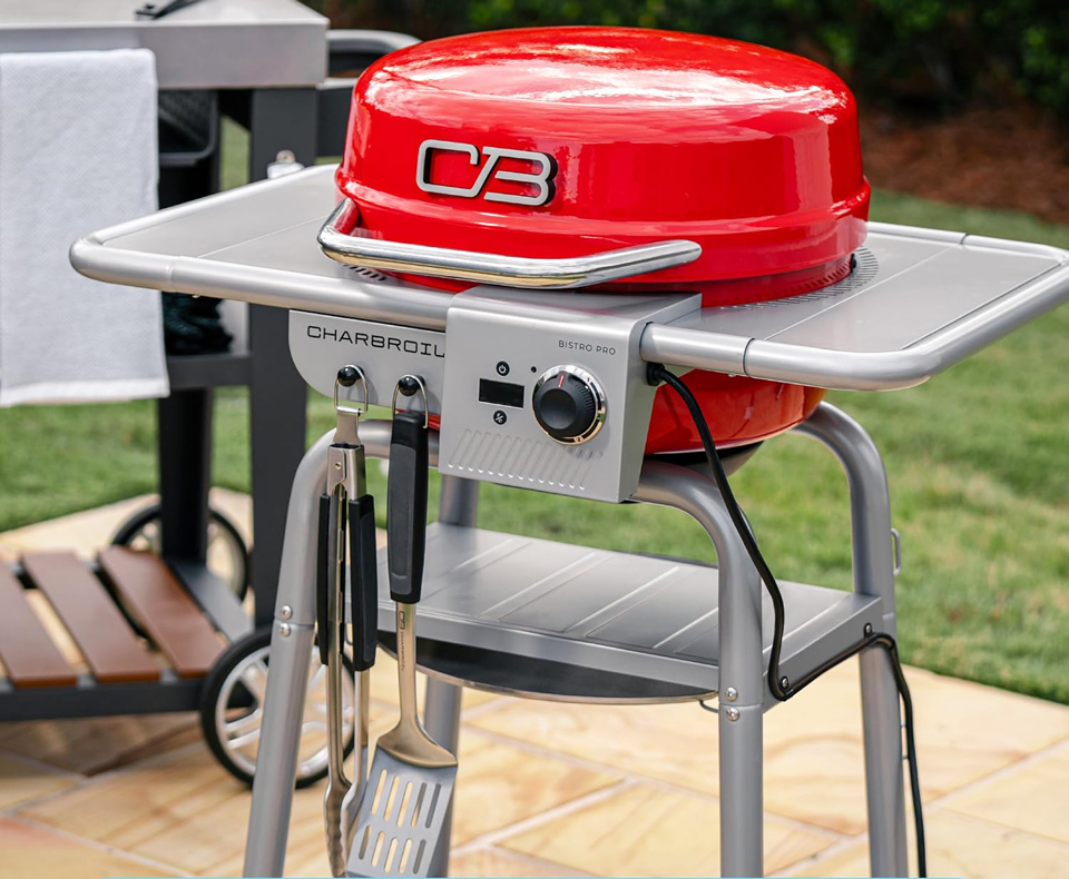 Charbroil 3-In-1 Dual Fuel Outdoor Bistro Pro Electric Grill And Griddle