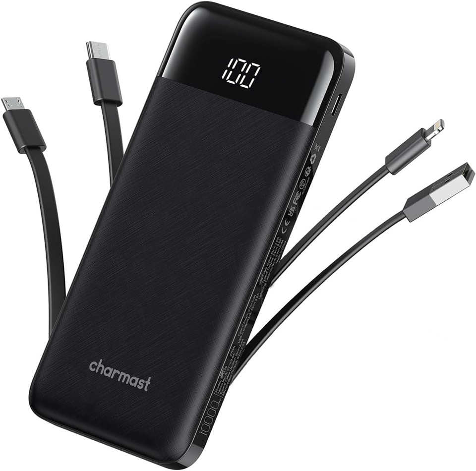 Charmast Portable Charger With Built-In Cables
