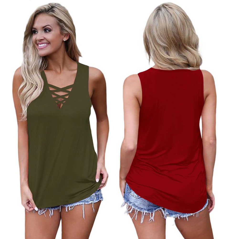 Chvity Criss Cross Casual Top