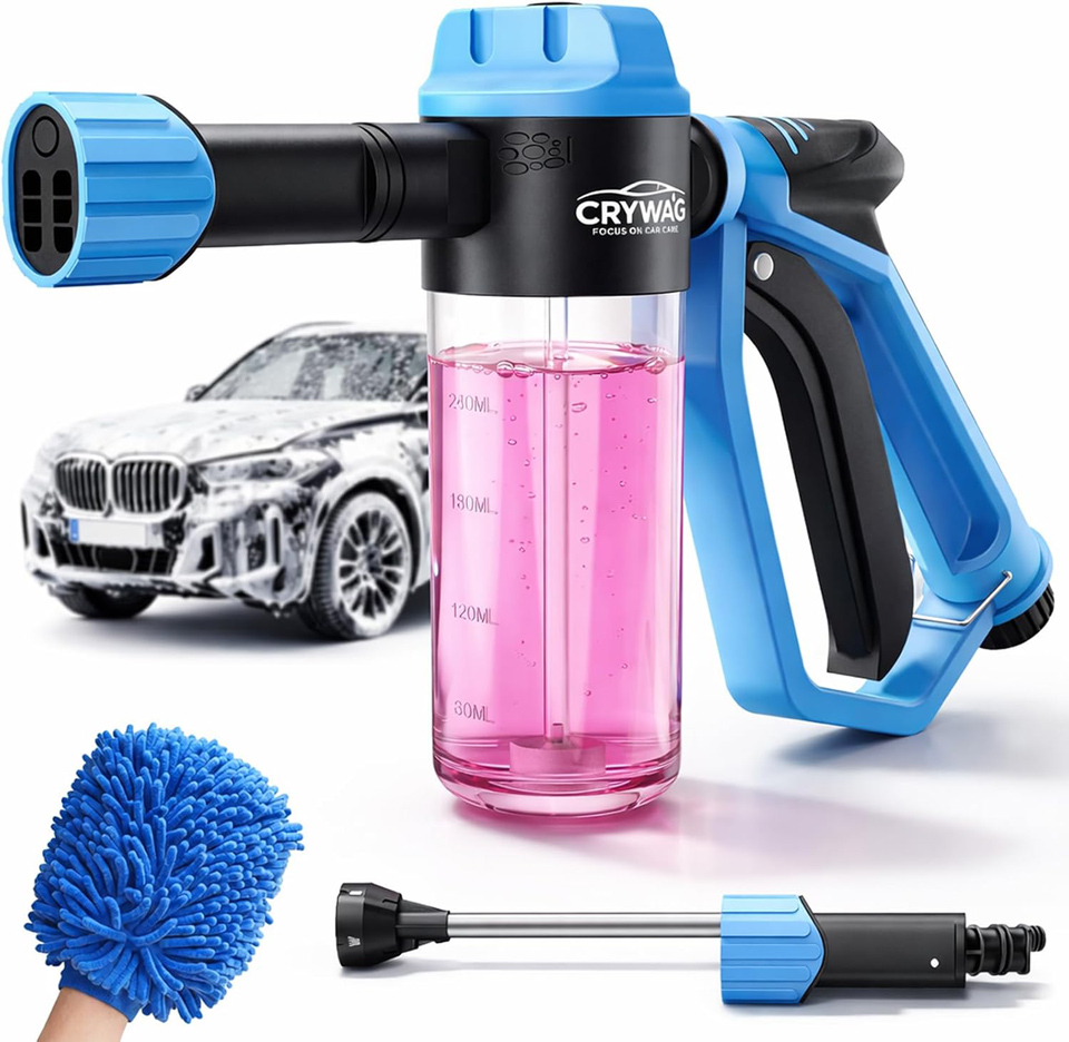 Car wash foam gun kit for safe cleaning