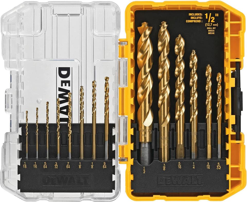 DEWALT Titanium Nitride Coated 14-Piece Drill Bit Set 