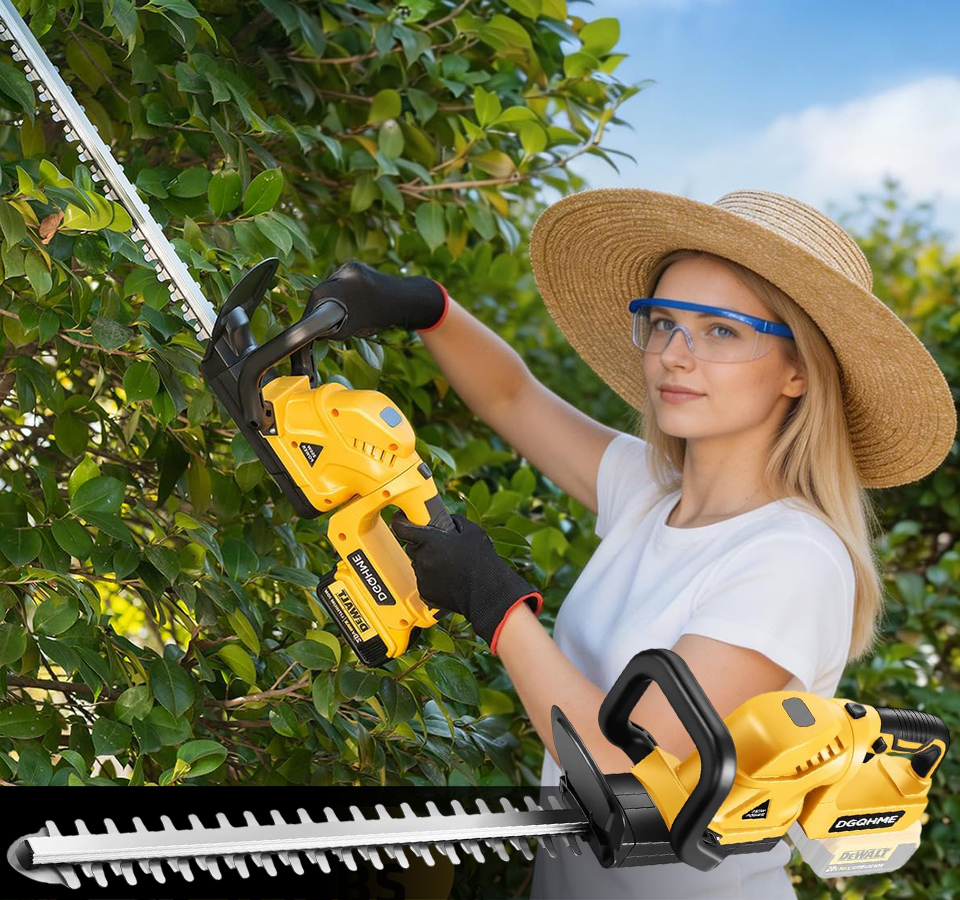 DGQHME Cordless Electric Hedge Trimmer Compatible With DW 20V MAX Battery