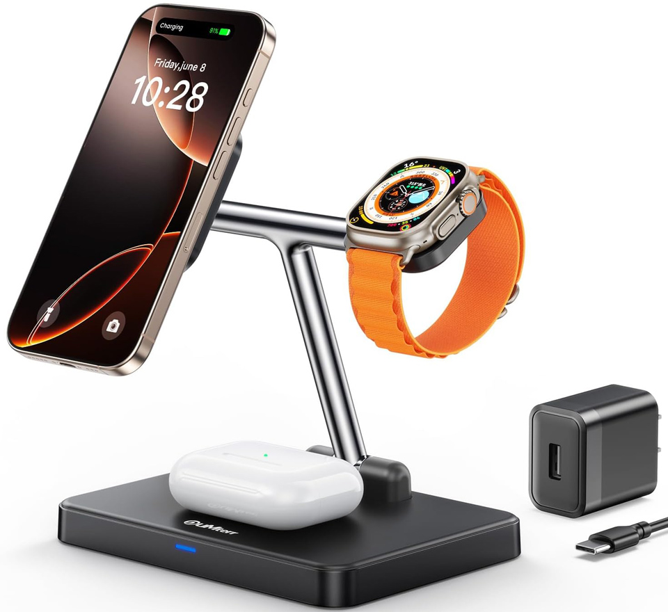 DUMTERR 3-In-1 Foldable Wireless Charging Station