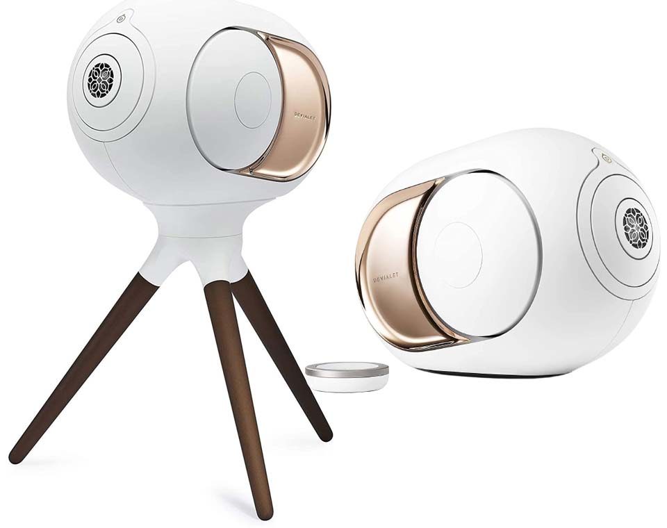 Devialet Phantom Gold Speaker With Treepod Stand