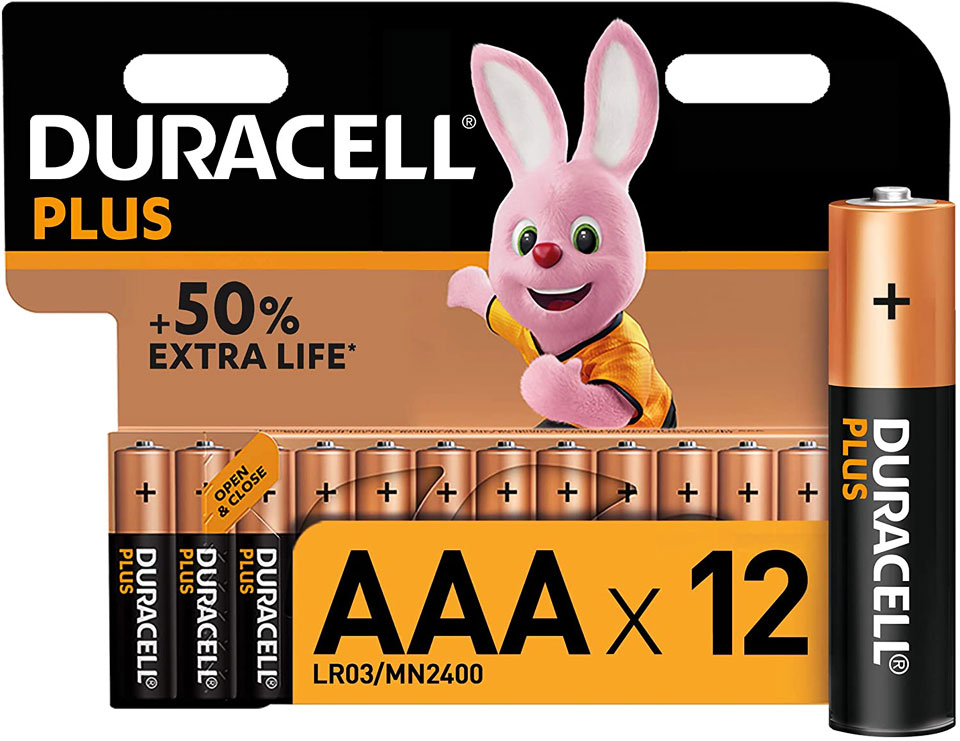Duracell Plus AAA Alkaline Batteries [Pack of 12]