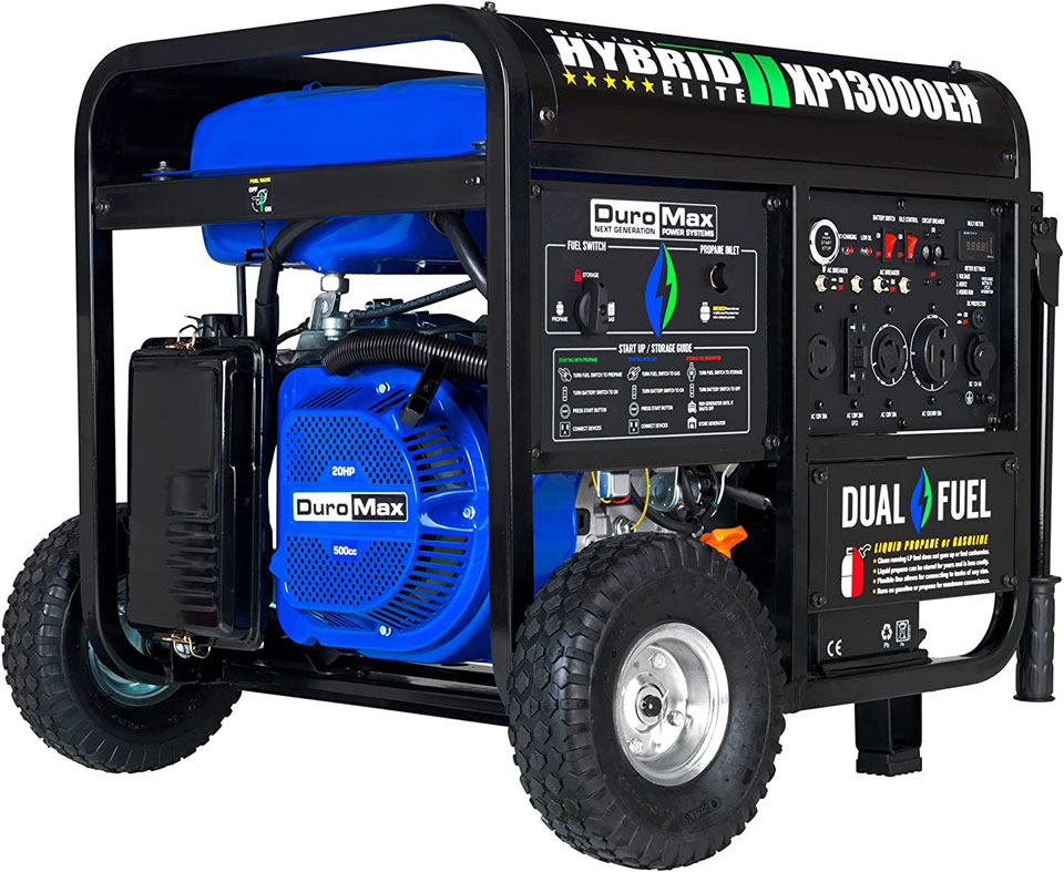 DuroMax Dual Fuel Gas Or Propane Portable Generator 