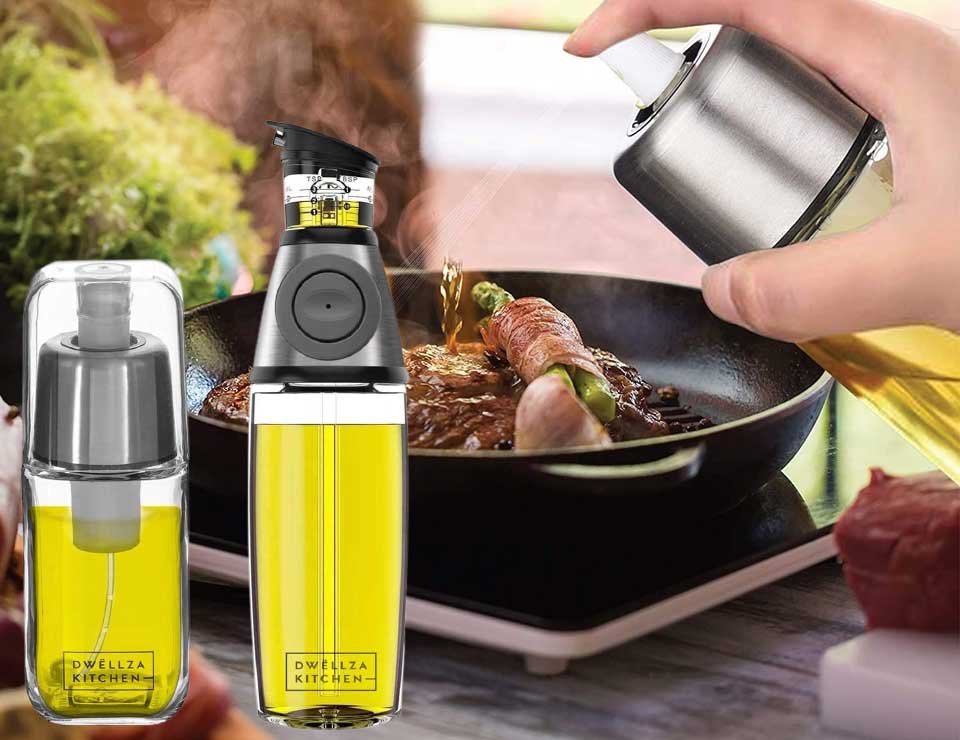 Dwëllza Kitchen Olive Oil Dispenser And Spray Bottle
