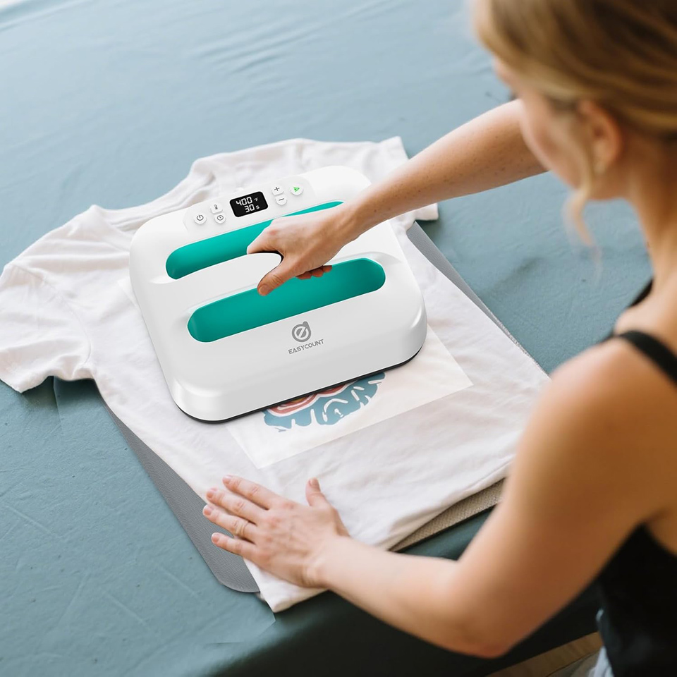   EasyCount E Heat Press Machine For T-Shirts, Pillows, Tote Bags And More