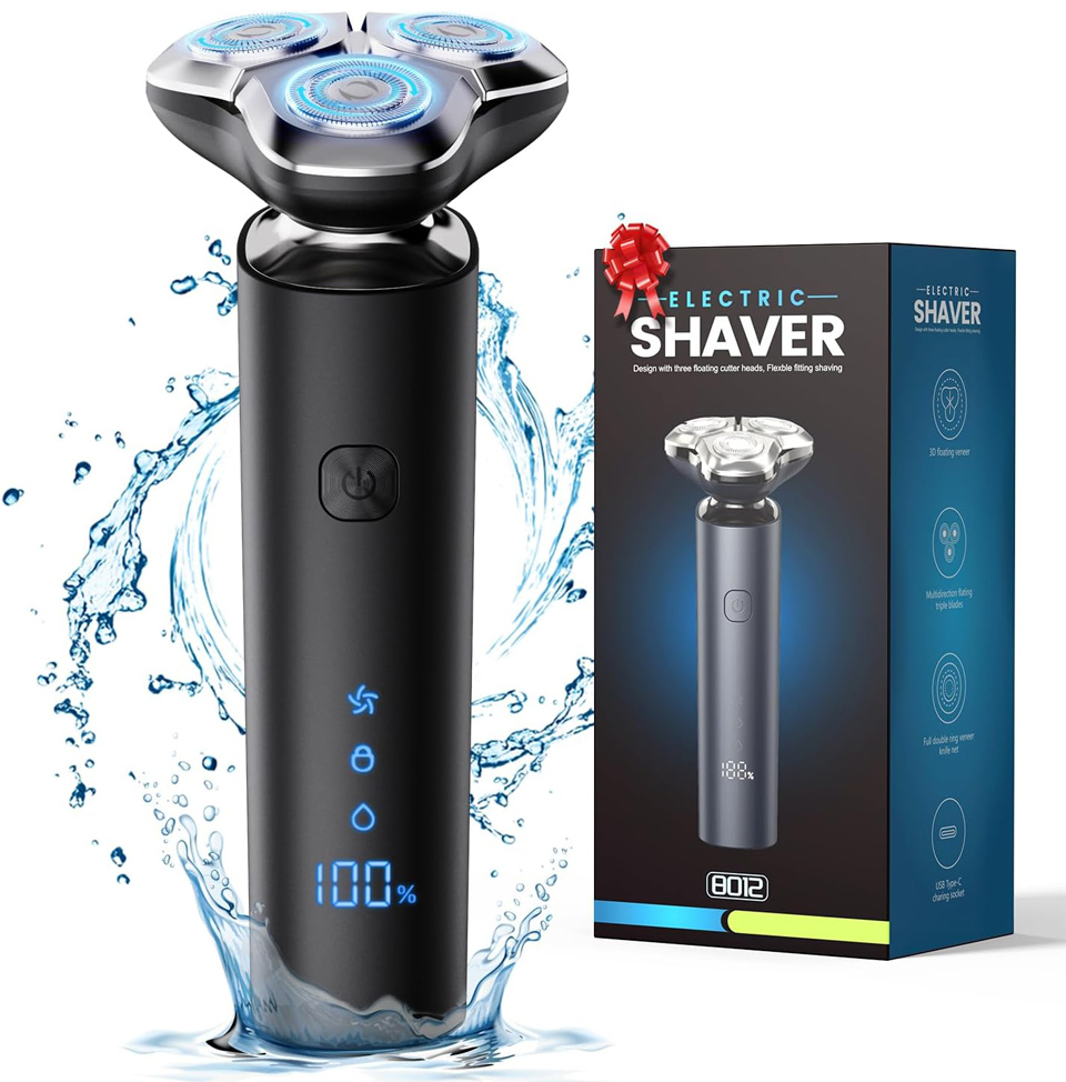 Eboboin 3-Blade Rotary Electric Fast Charging Razor