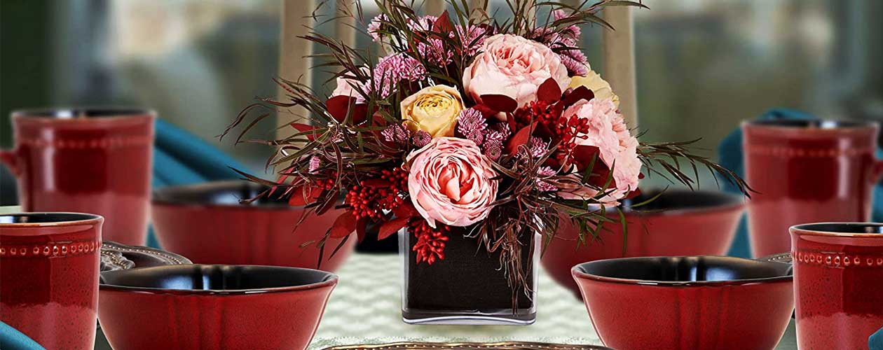 Fancy Dinnerware Sets - Elama Round Stoneware Dinnerware Set