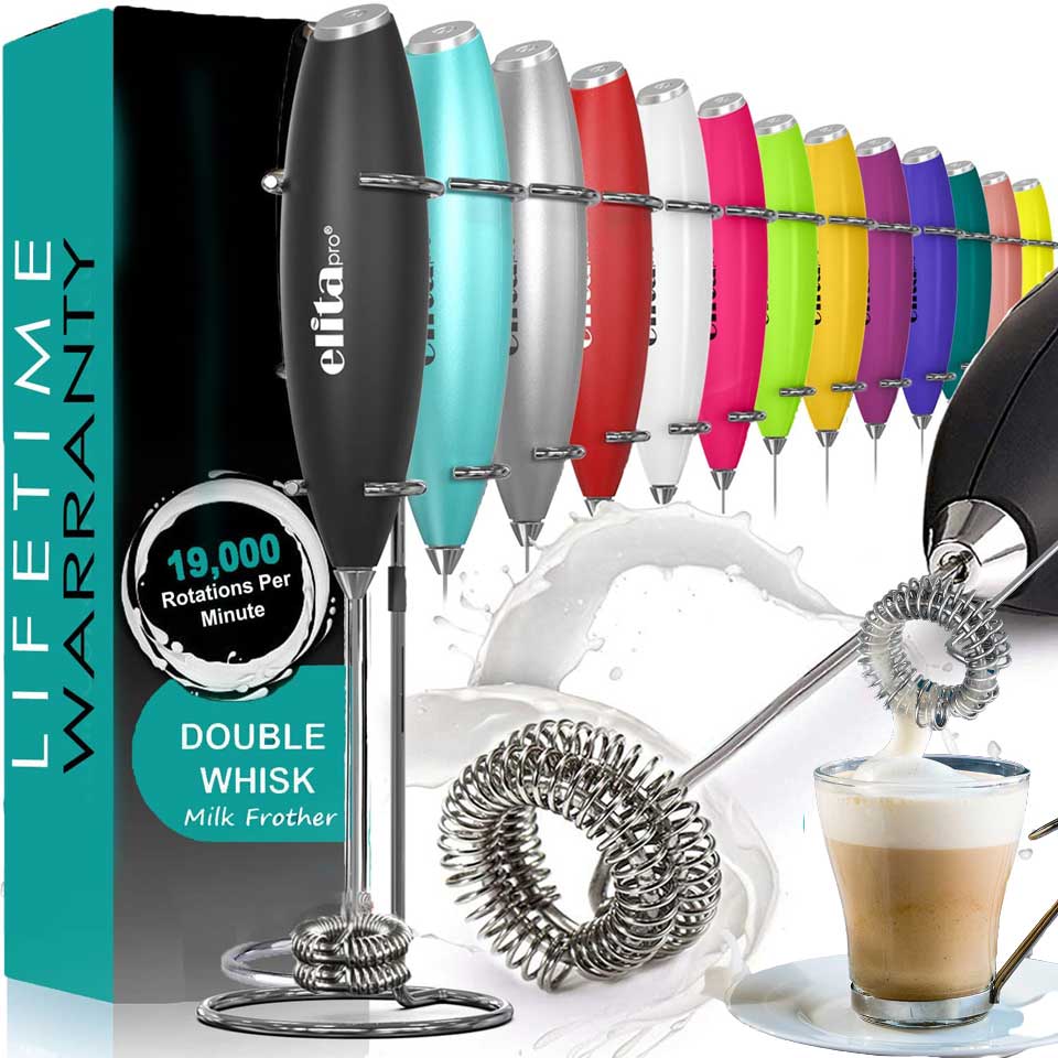 Elitapro Double Whisk Milk Frother