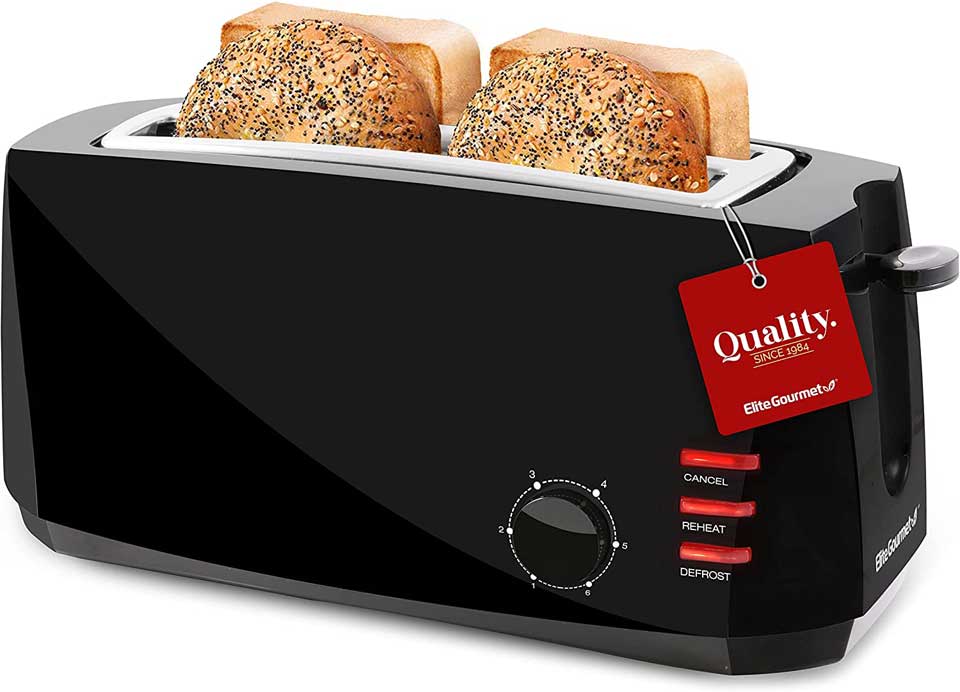 Elite Gourmet 4-Slice Long Slot Toaster