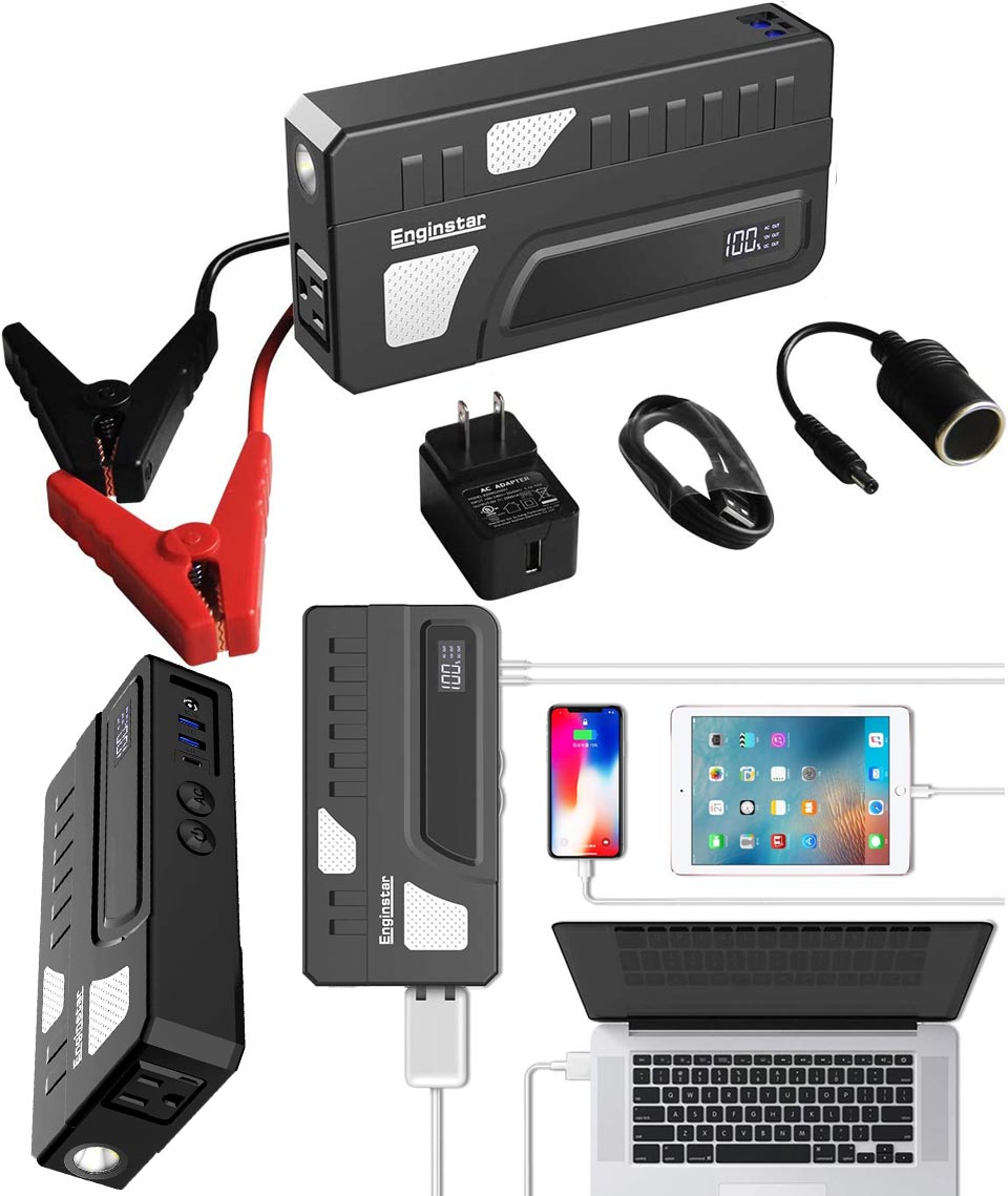 EnginStar Portable Laptop Phone Charger And Car Jump Starter