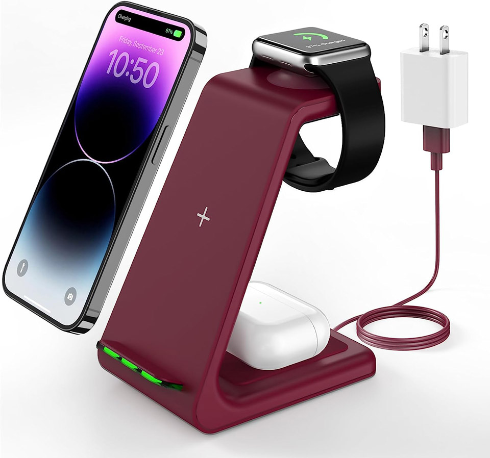 GEEKERA 3-In-1 Wireless Charger Dock Station