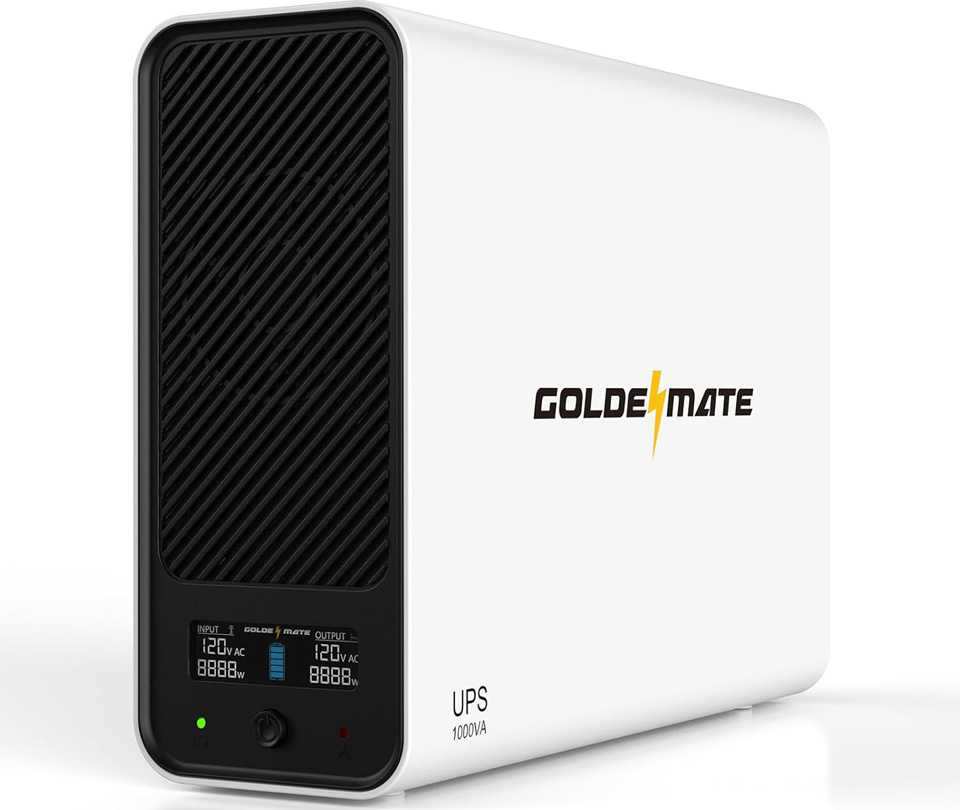GOLDENMATE Lithium UPS Battery Backup And Surge Protector